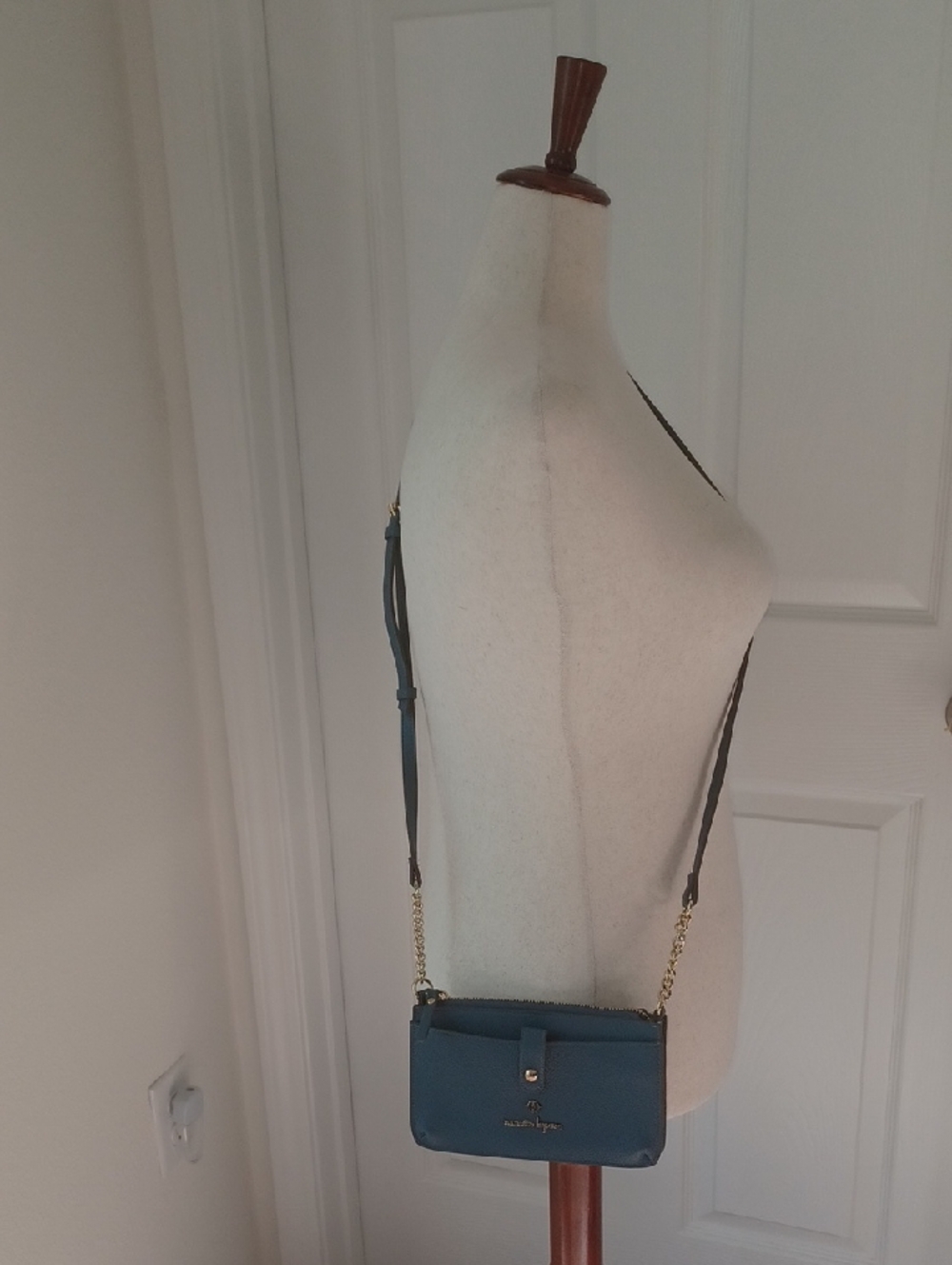 Nanette Lepore Dark Teal Crossbody Bag with Gold Chain
